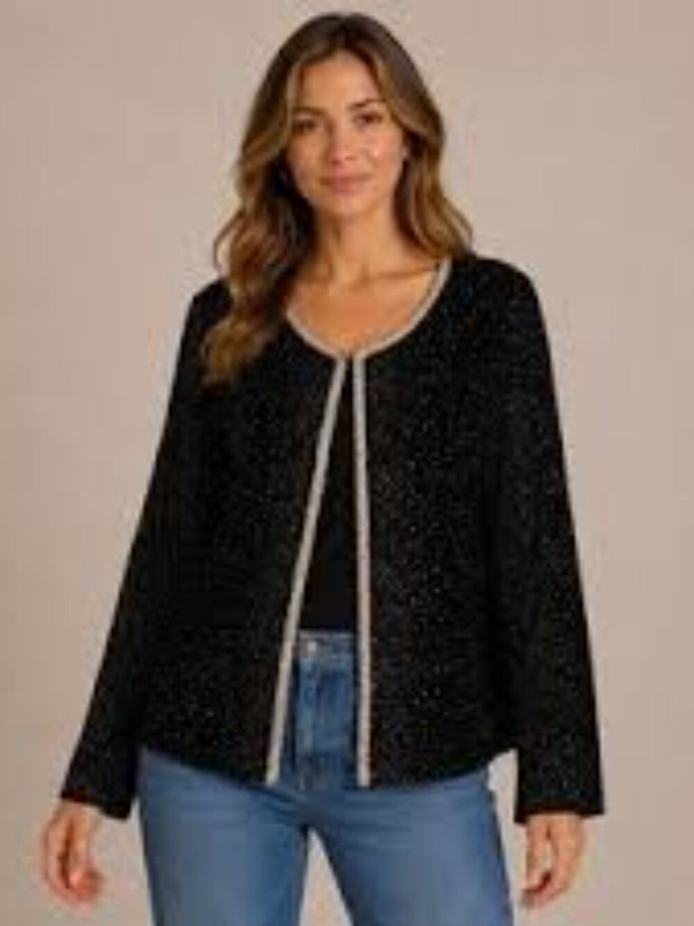 Alex Evenings Black Bling Jacket